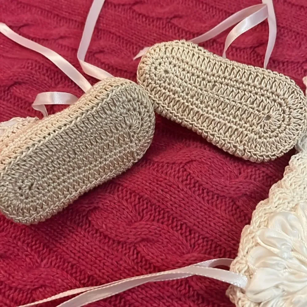 Handmade baby bonnet and shoes